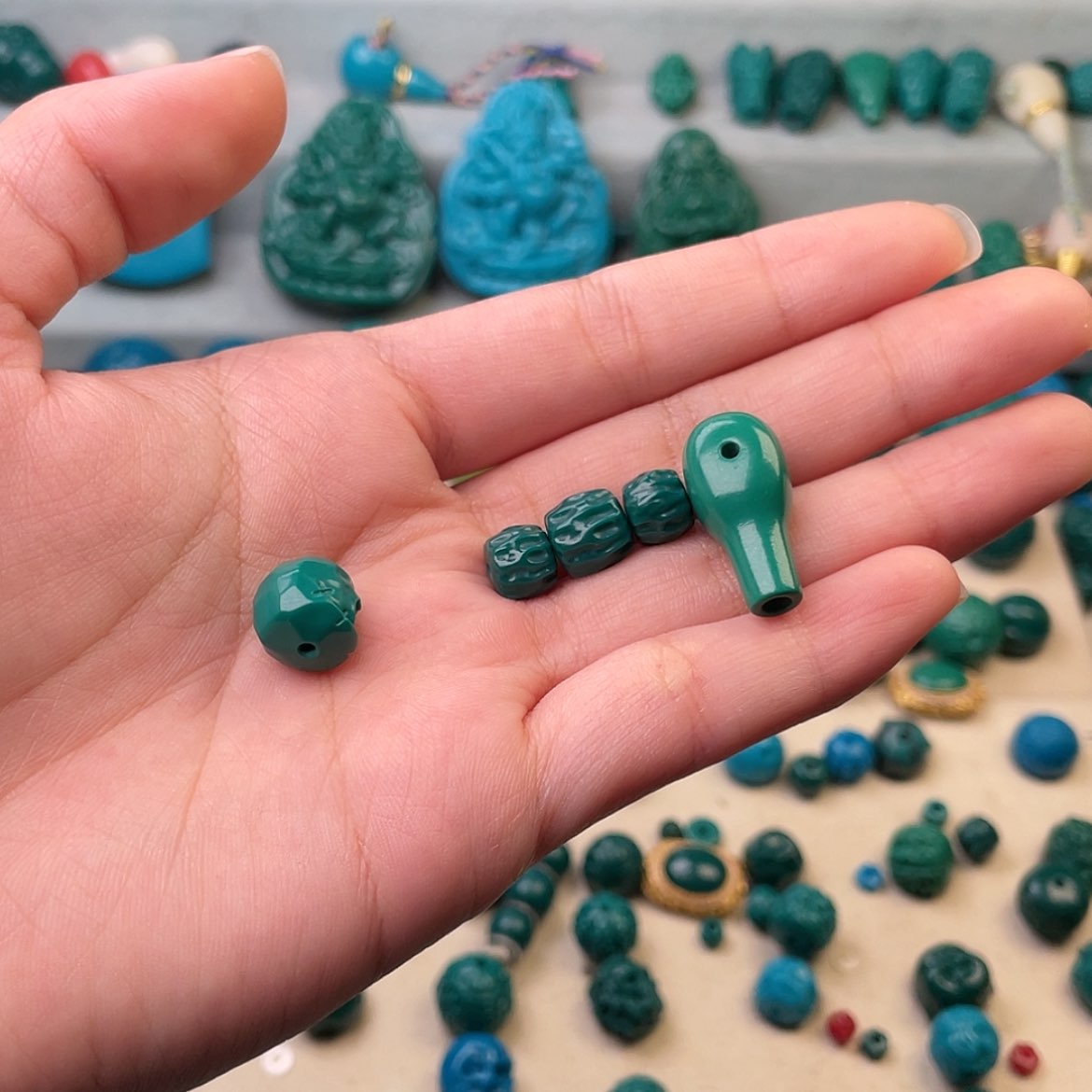 【闪购商品】琉璃非金属二*爺老油绿百香尺寸8两个尺寸9一个