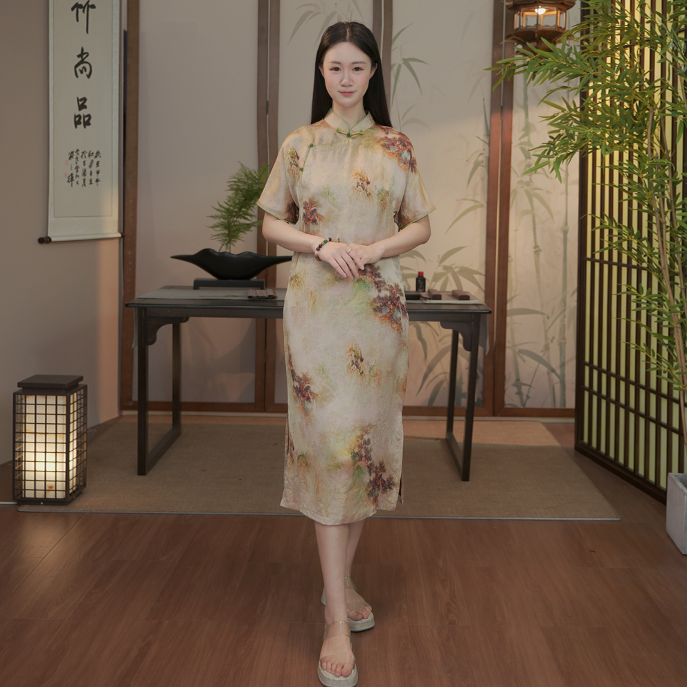 【松筠】 新中式立领旗袍HQ2003