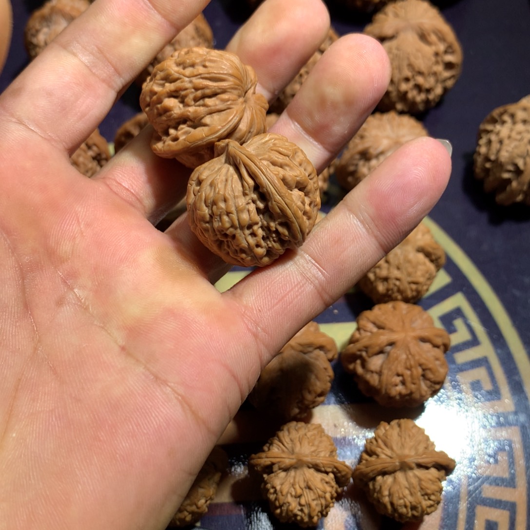 腿***神文玩核桃把件四座楼31