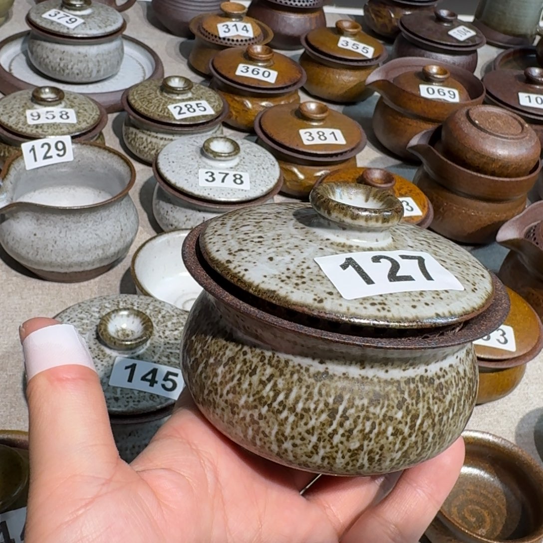 瓷粗瓷茶具素色盖碗
