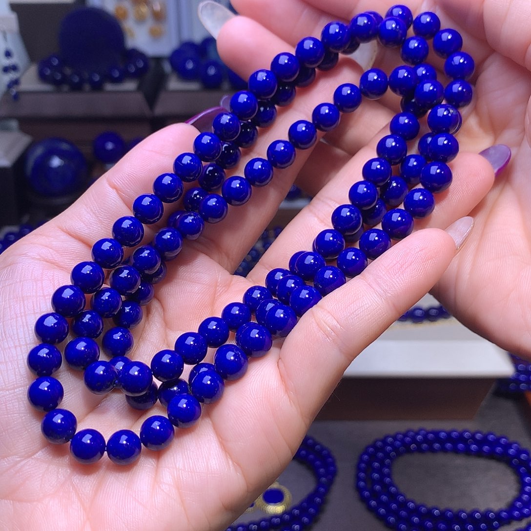 丝***雨青金石未镶嵌7.8m长链精品