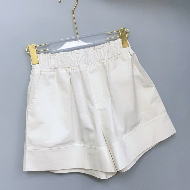 时尚百搭休闲白色阔腿短裤