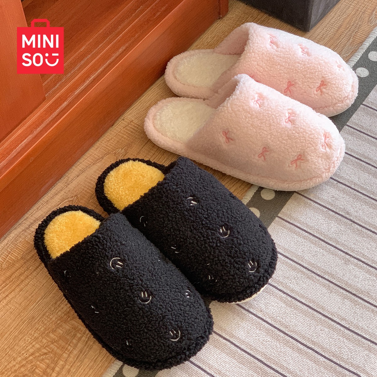 MINISO/名创优品2025新款爆款秋冬季防滑棉拖鞋情侣款卡通eva家居