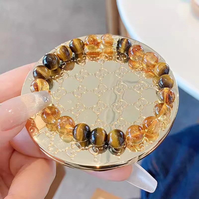 【金霸祥瑞款】天然水晶招财黄塔晶黄虎眼手链男女款正品时尚手串