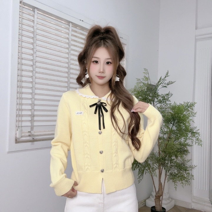 IEF/爱依服2025新款秋季甜美女孩子气时尚减龄百搭毛针织上衣