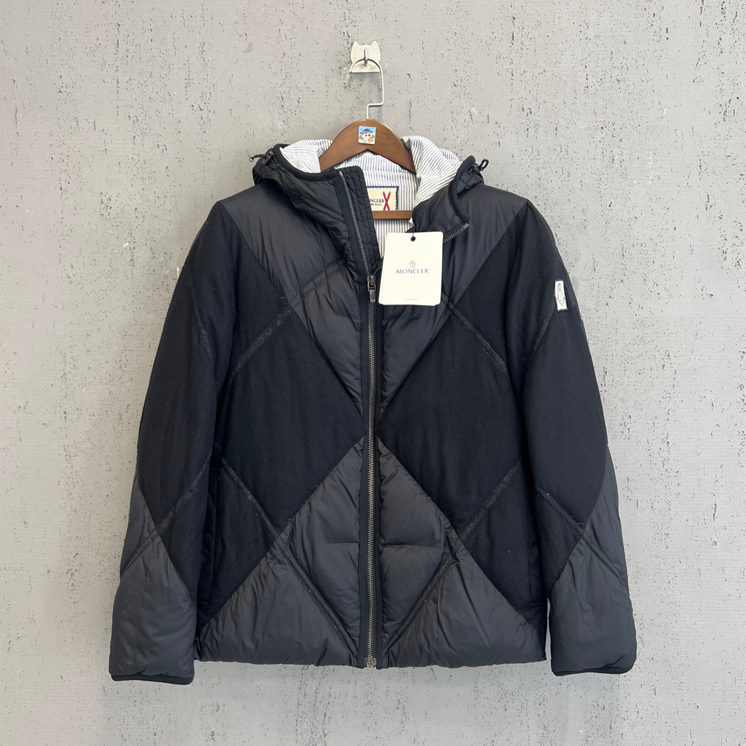 95新 MONCLER moncler蒙口联名tb菱性格拼接羽绒服4码