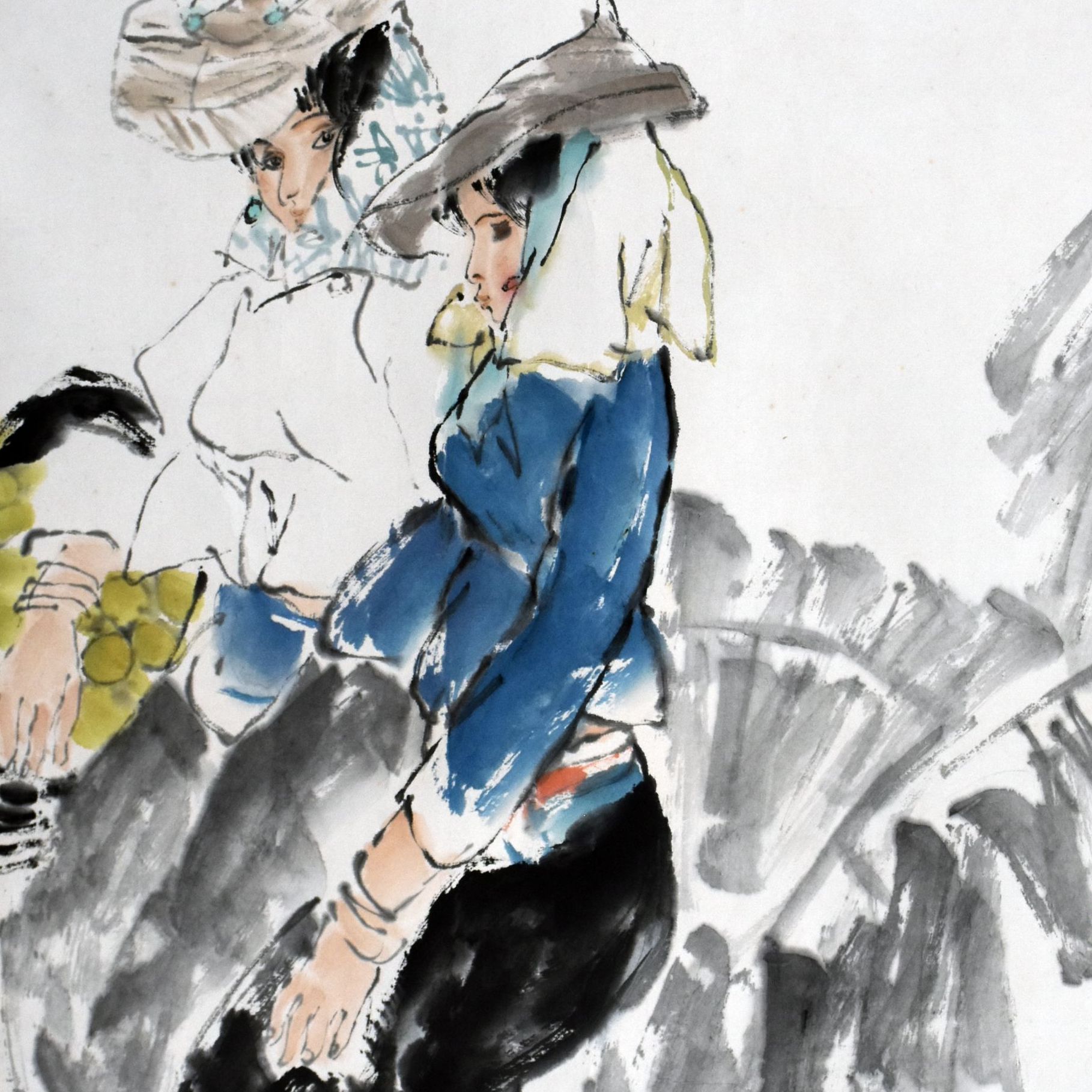 HM0343 人物 49×44cm 纸本镜片 1.9平尺