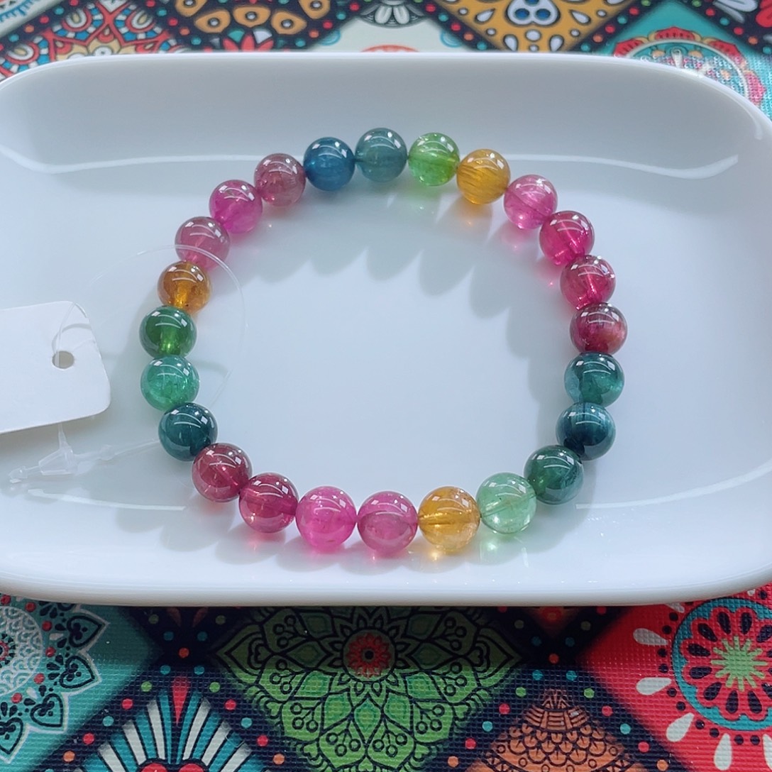 手链碧玺未镶嵌8.2mm左右