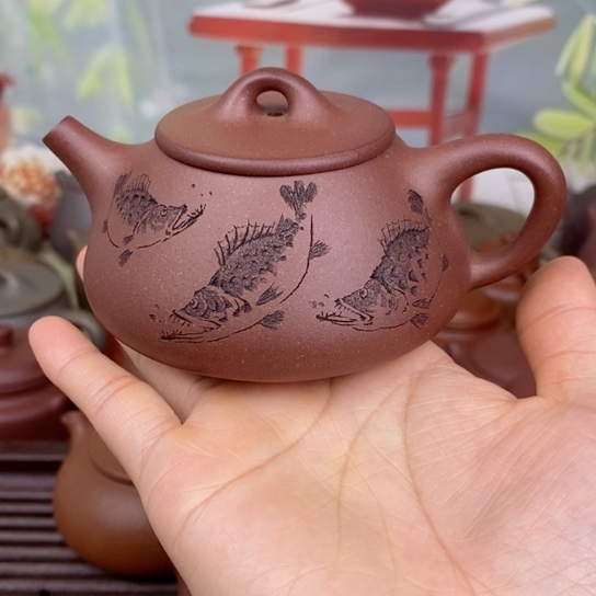 紫砂茶壶风釉150ccccc羊角山紫泥