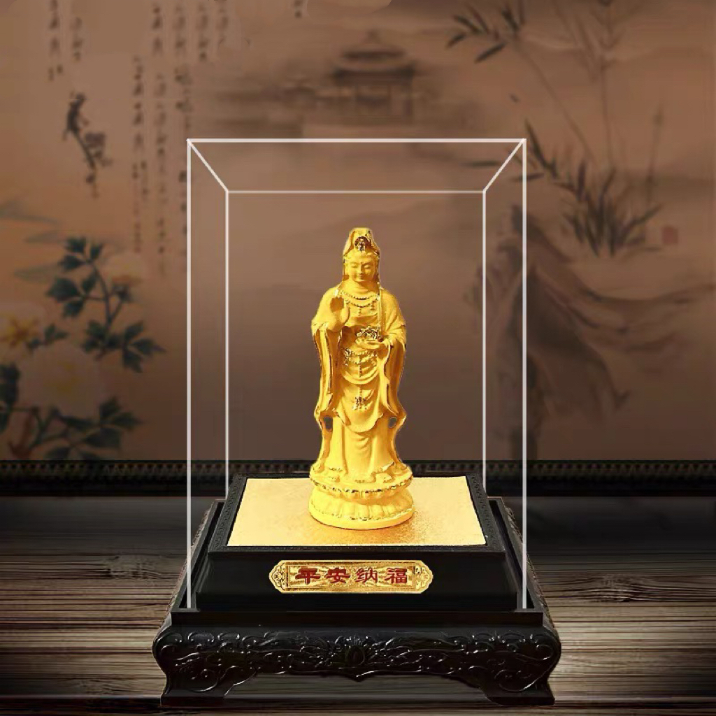 招财纳福观音保平安家居创意摆件雕刻禅意