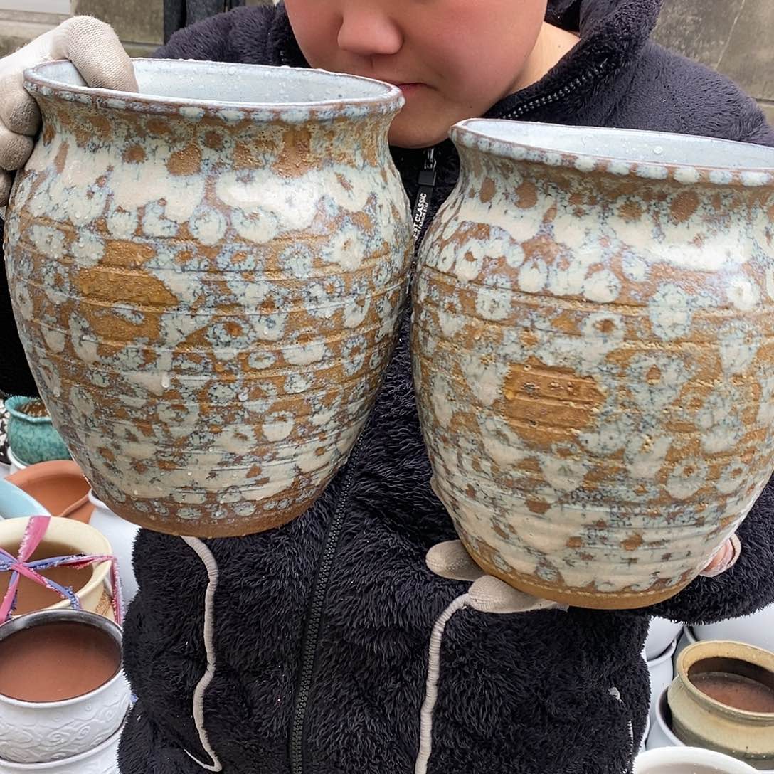 紫砂花盆瑕疵口17高21