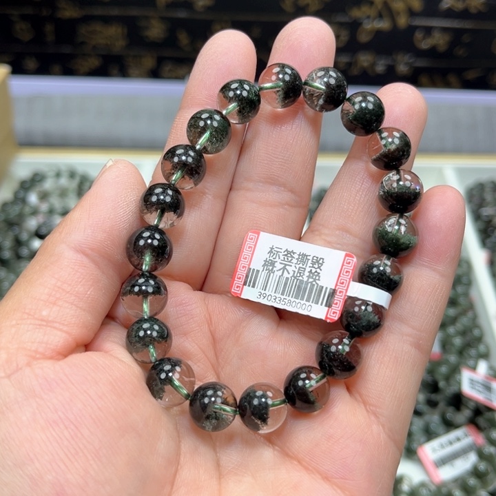 水晶绿幽灵手串未镶嵌