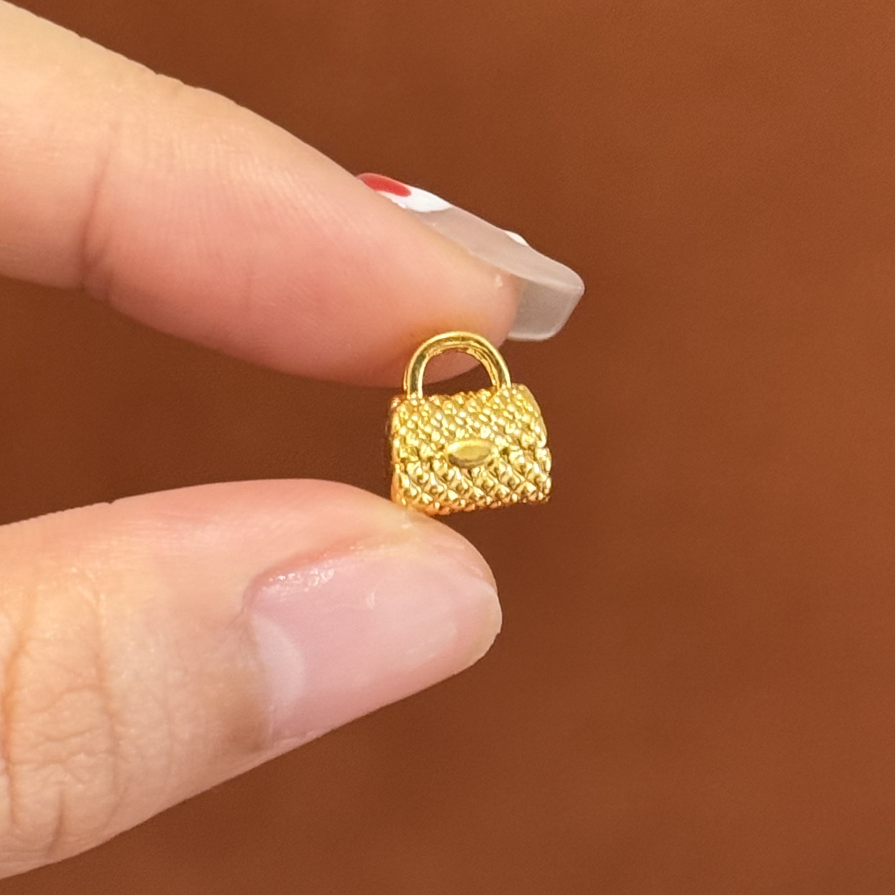 贝贝黄金 足金999 猪鼻子包包 素金 圆环/中穿 5D工艺 2833