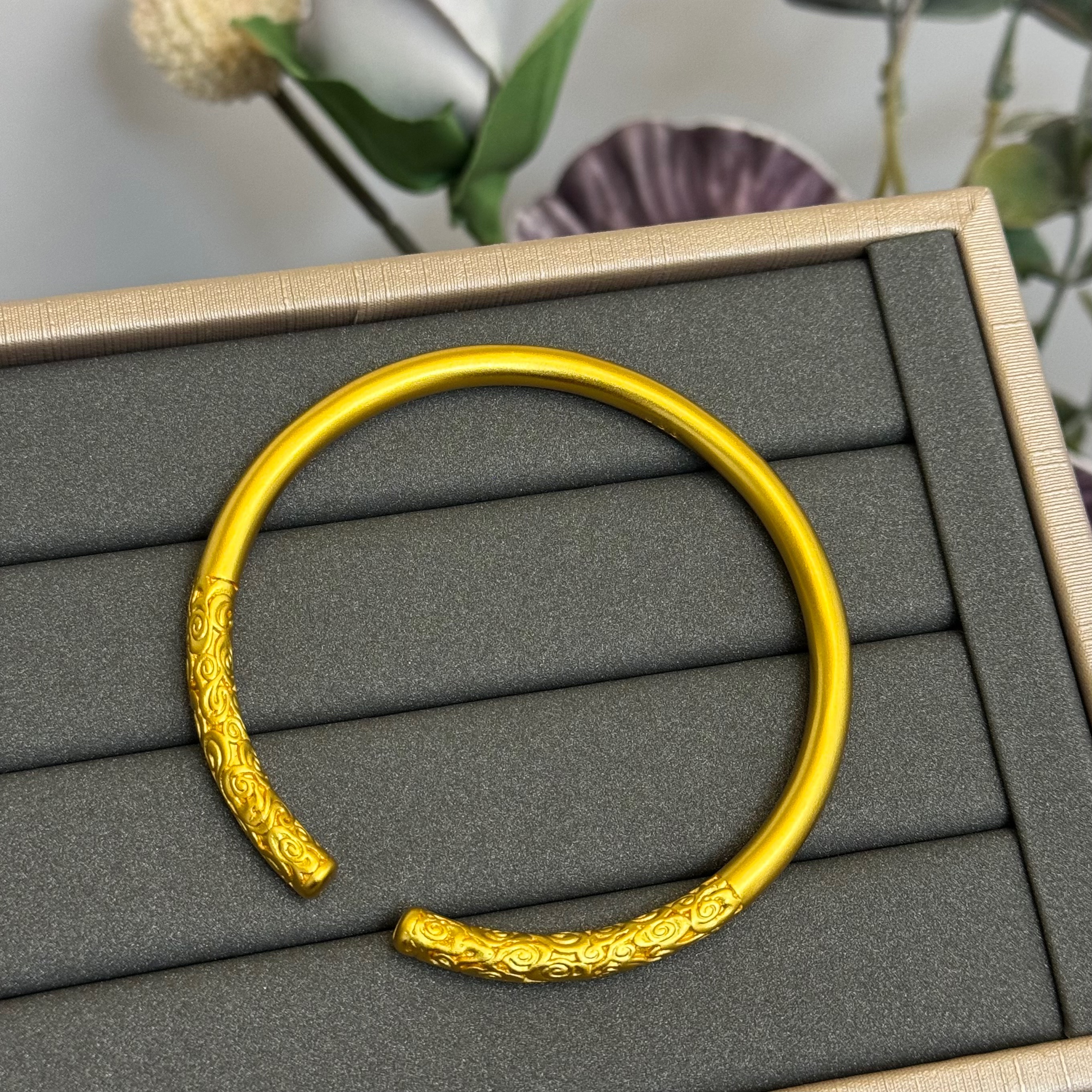 合金手镯 古法金箍棒开口实心手镯悟空系列爆款气质经典传承磨砂