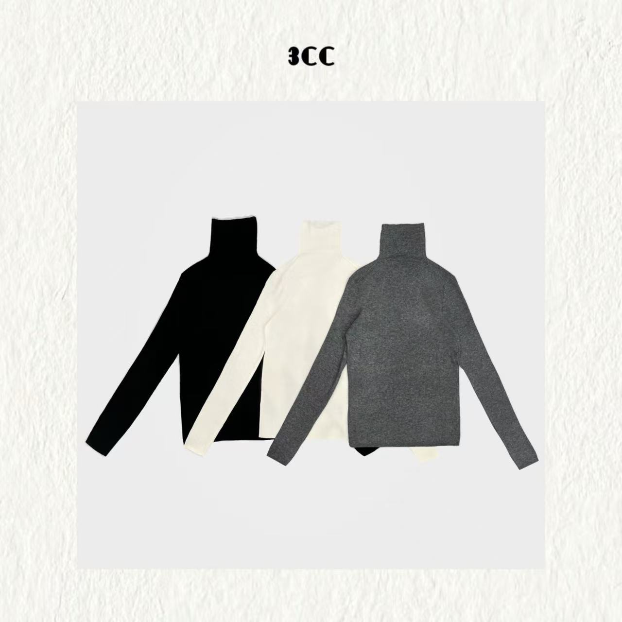 3CC【高领精纺必买】质感可机洗高支毛衫必入基础百搭套头衫 89290