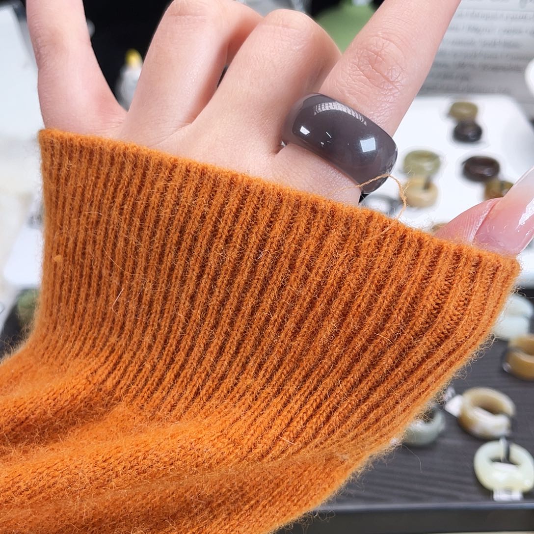 和田玉未镶嵌戒指h11深烟紫轮胎18.3不退换