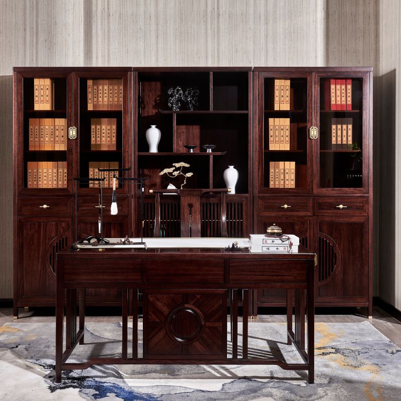 锦福轩  新中式书桌现代中式书法桌书房办公桌别墅书桌