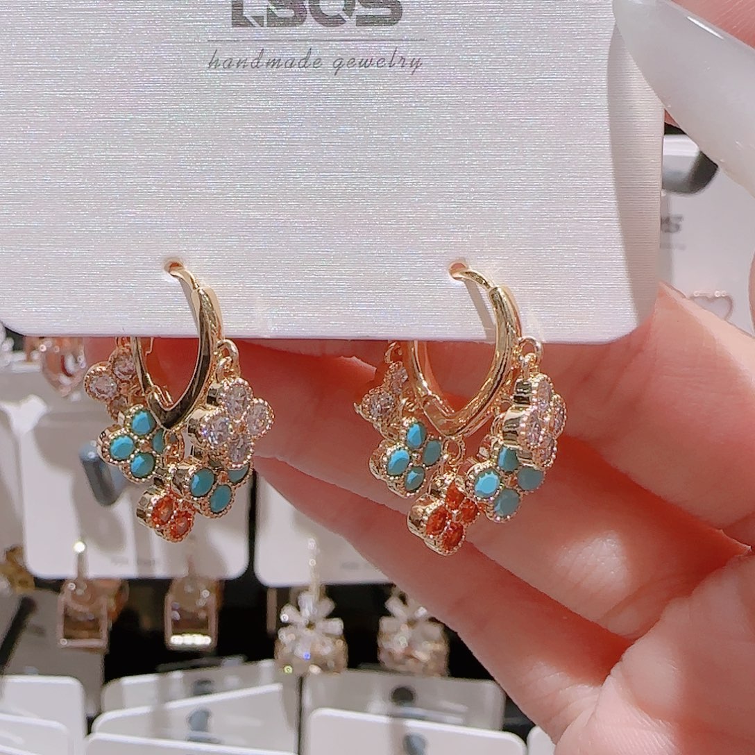 锆石铜合金925银耳环