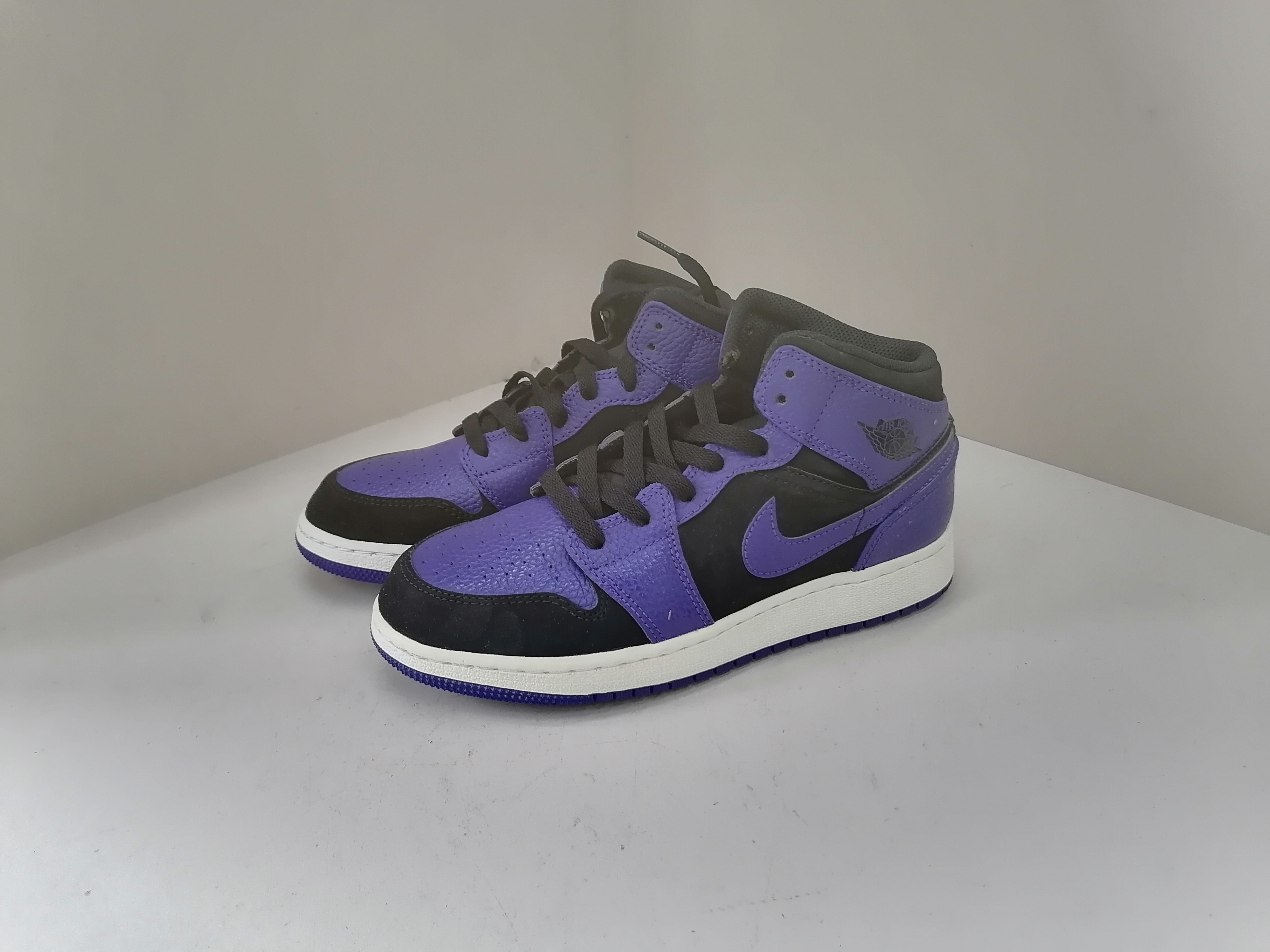 nike aj1 mid 黑紫 经典配色板鞋 38码 全新原盒