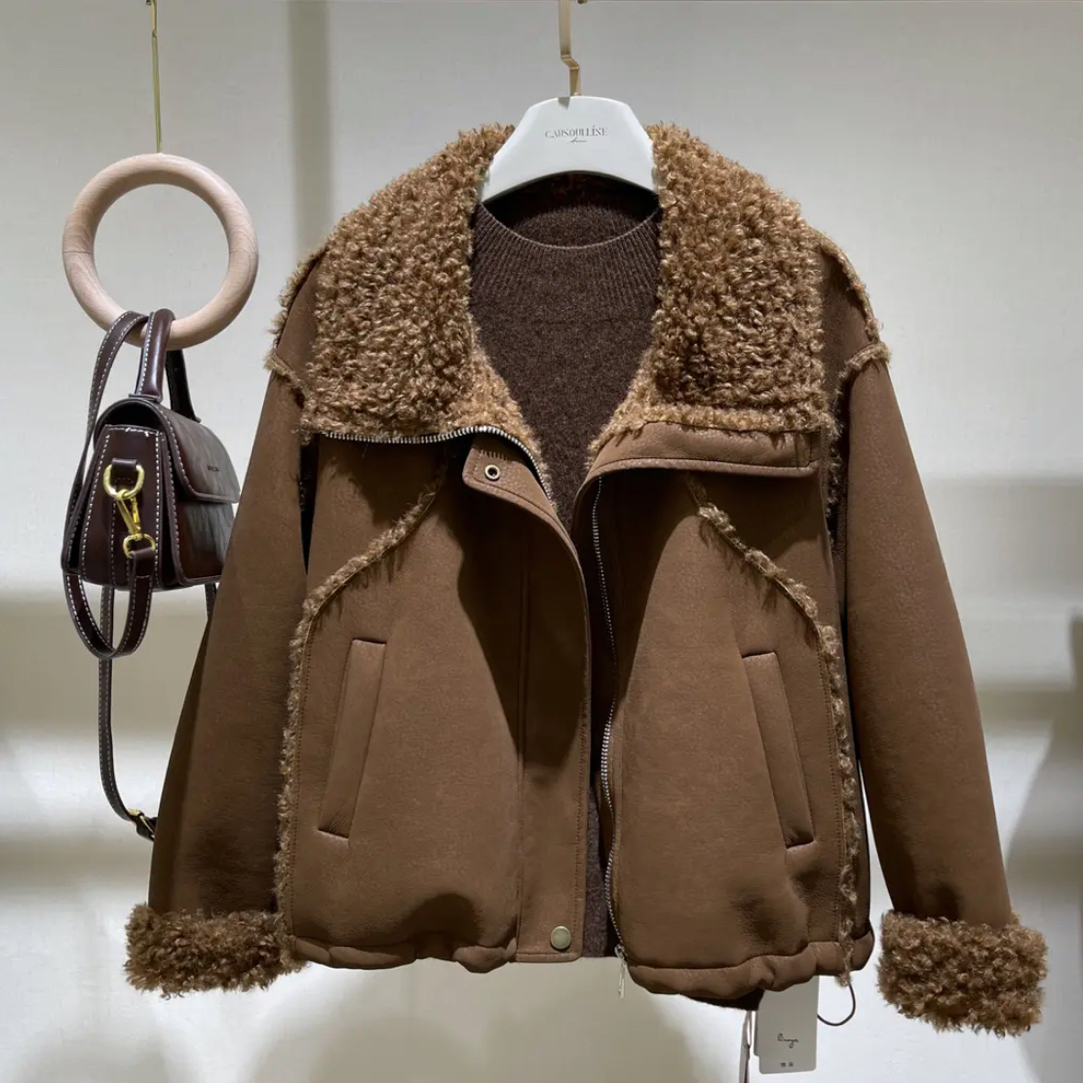 25476319【柚盐】冬季新品气质短款外套显瘦保暖设计师款外套