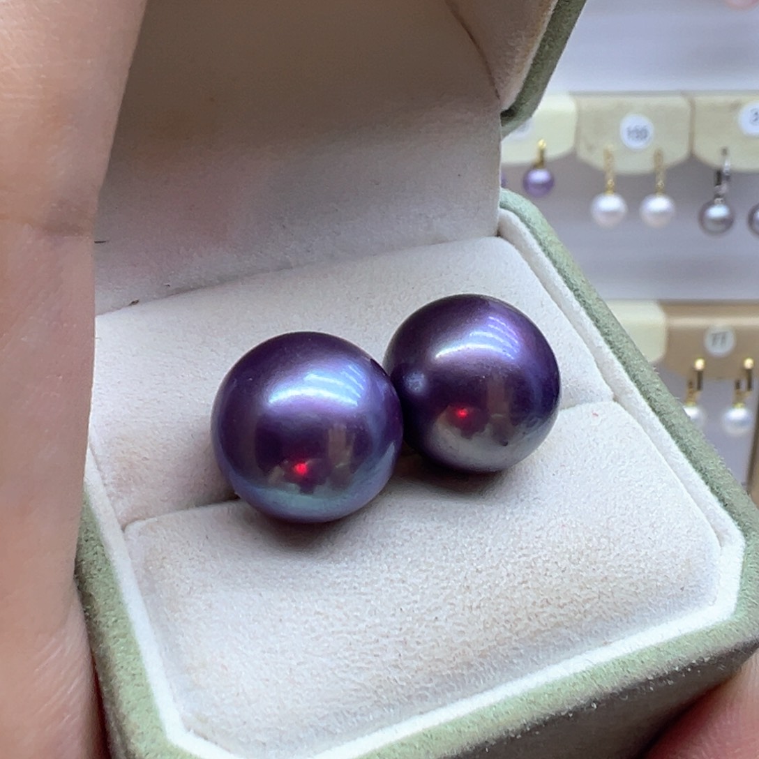 银S925镶嵌淡水珍珠耳饰