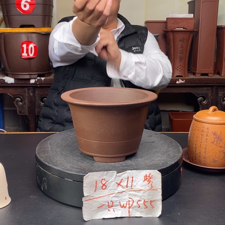 紫砂花盆货号一只WP5555