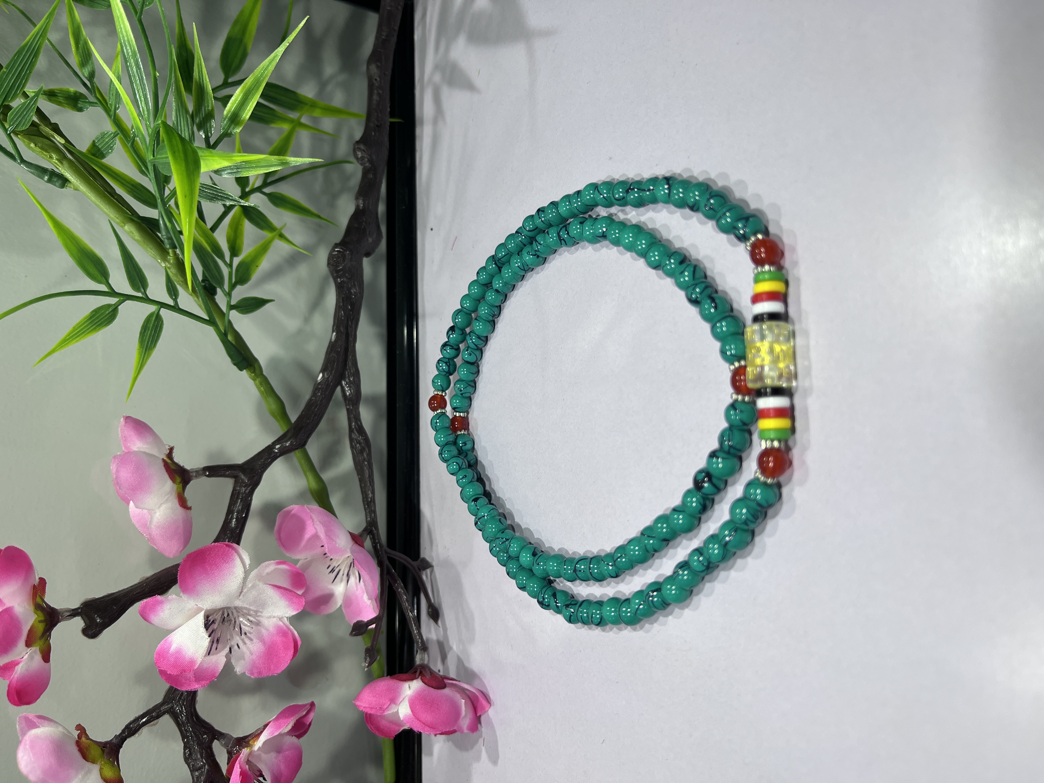 非金属莫桑石项链 高端大气蓝纹石项链