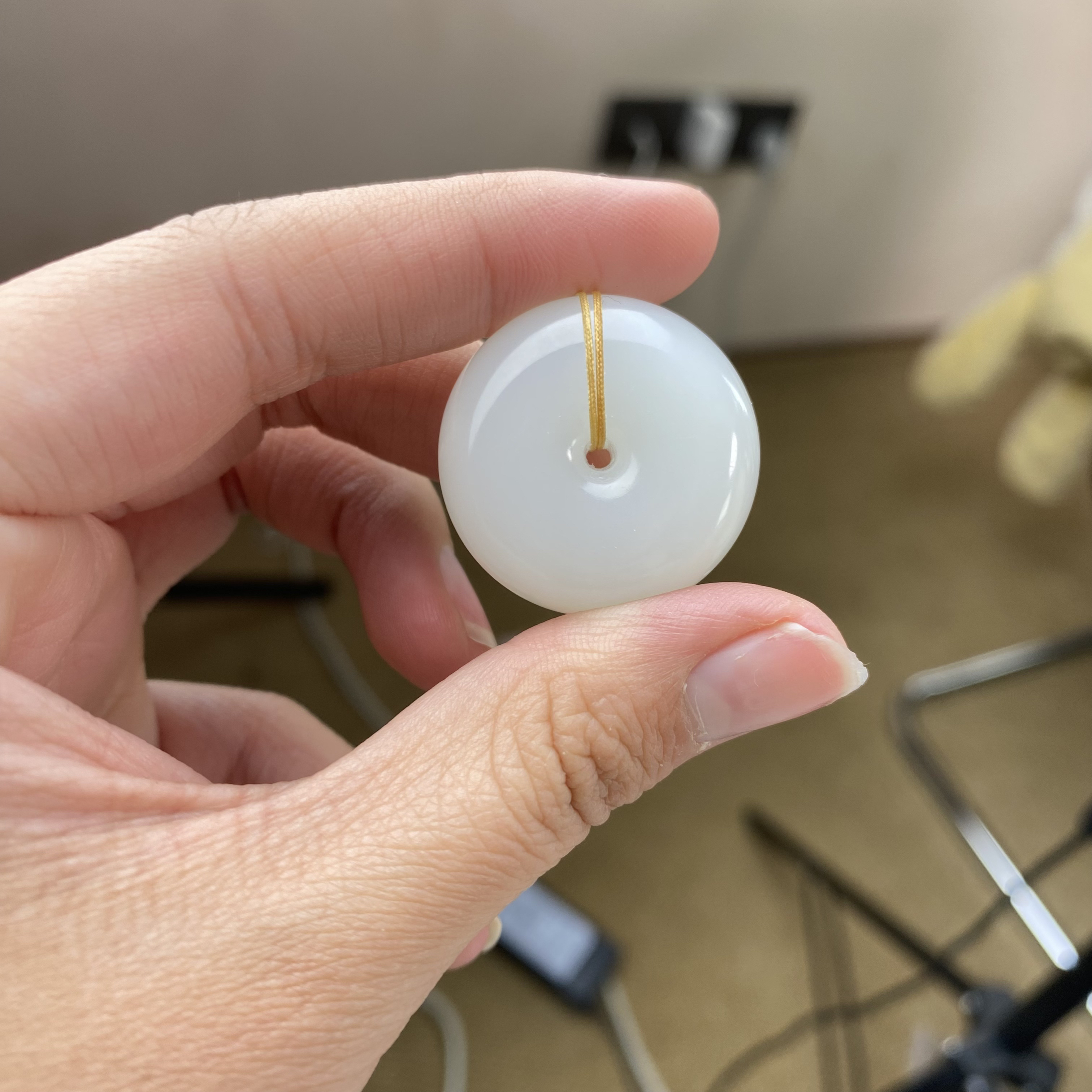 和田玉白玉平安扣