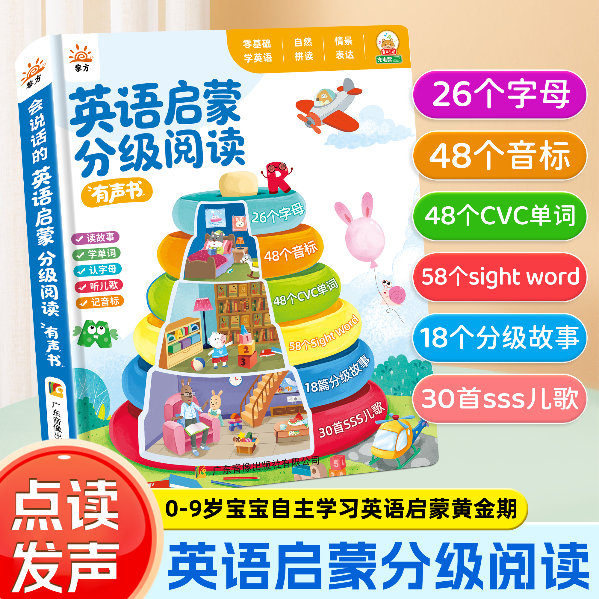 【0-9岁英语启蒙发声书】零基础英语启蒙有声早教学习机英语书籍