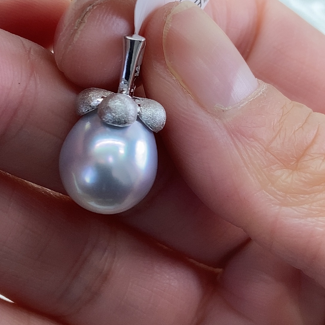 银S925镶嵌吊坠(不含链)海水珍珠@@AD0038