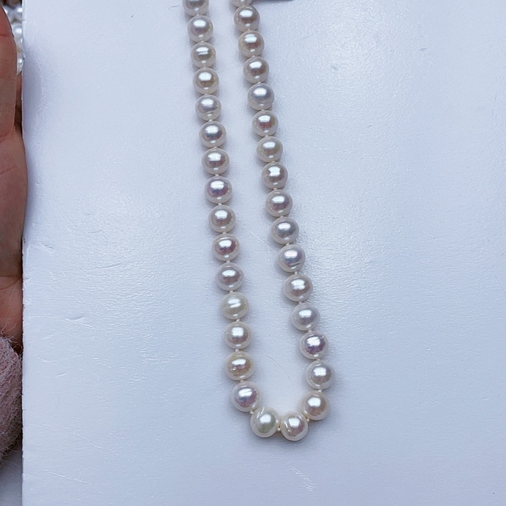 淡水珍珠颈饰未镶嵌卡9➕极光白炫天女粉