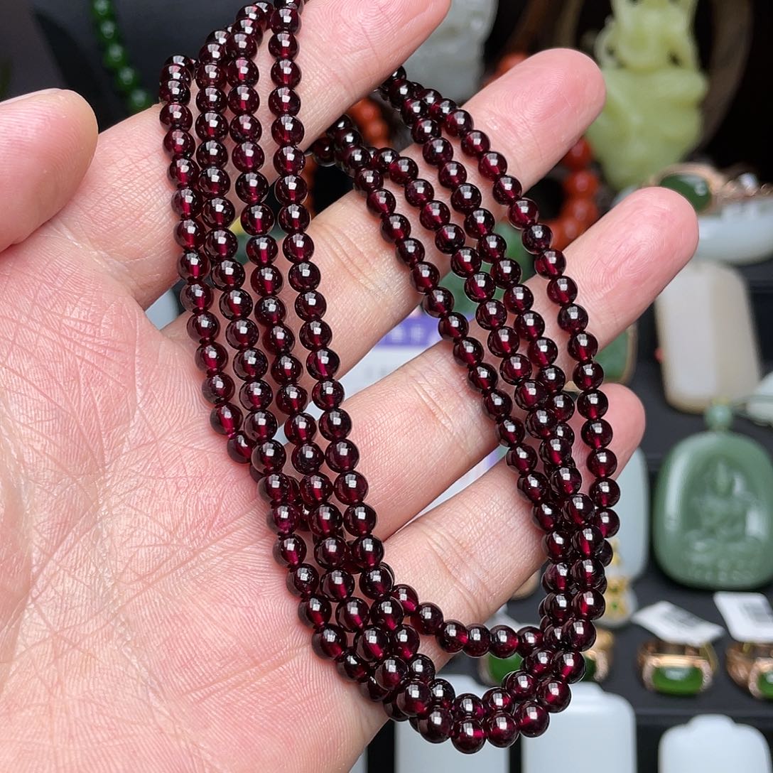 石榴石手链未镶嵌多圈f023