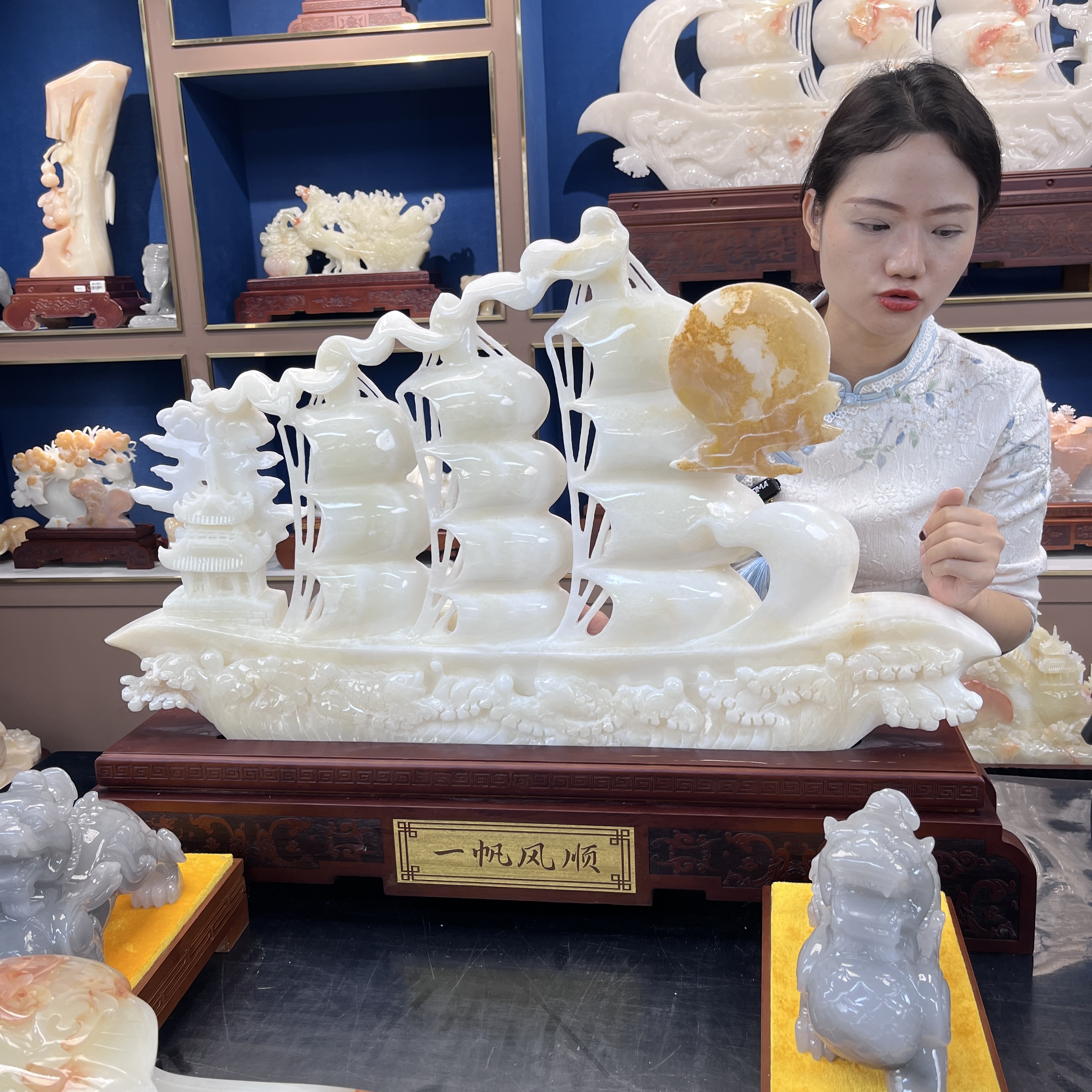 一帆风顺摆件--家居装饰品乔迁开业公司办公室客厅大堂摆件工艺品