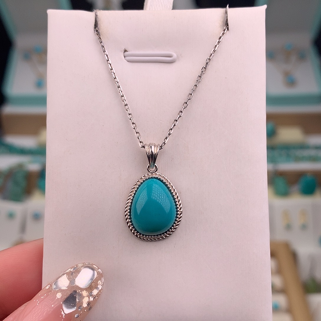 绿松石银S925镶嵌戒指