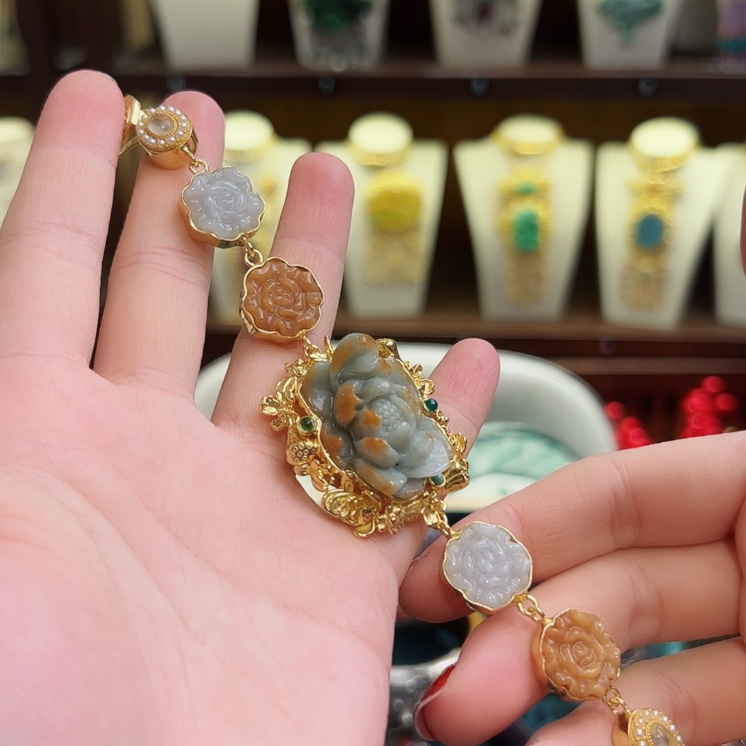 翡翠手链银S925镶嵌手链