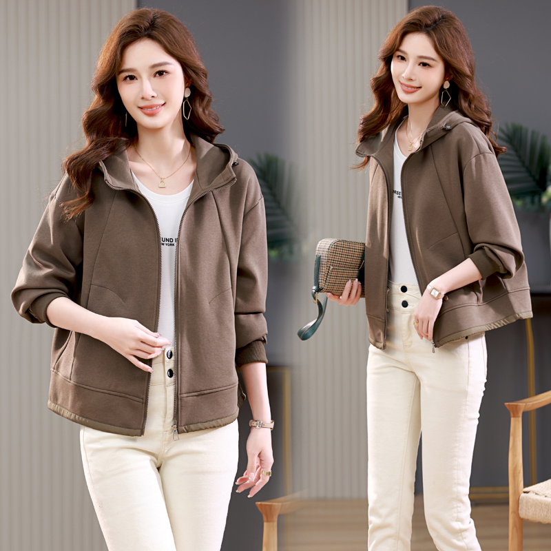 卫衣绒衫时尚春季新款潮连帽卫衣女拉链开衫韩版宽松显瘦气休闲