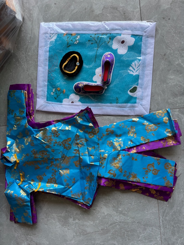 男女布衣服鞋子帽子全套适合七月半十月一等节日老人寒衣