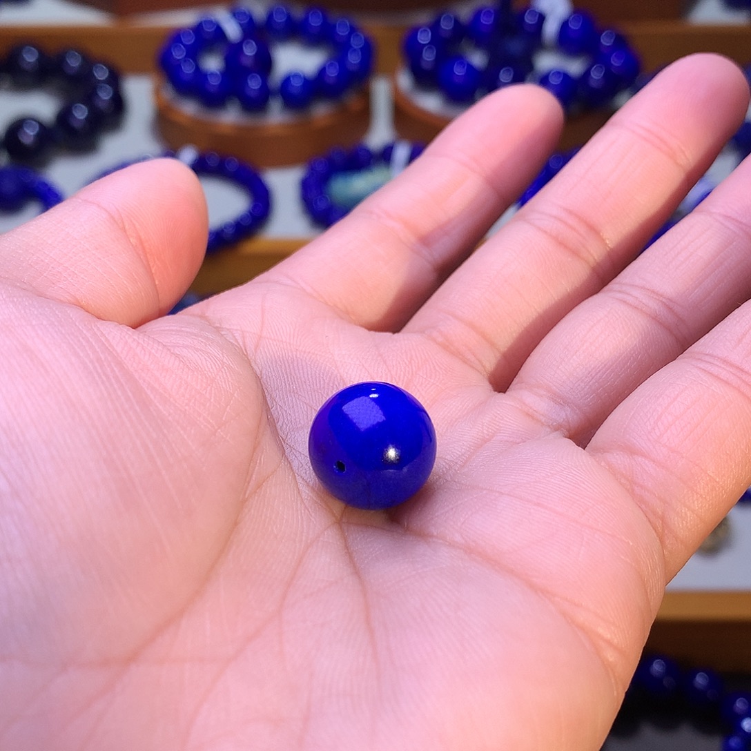 职***手青金石未镶嵌单珠13.8m 370