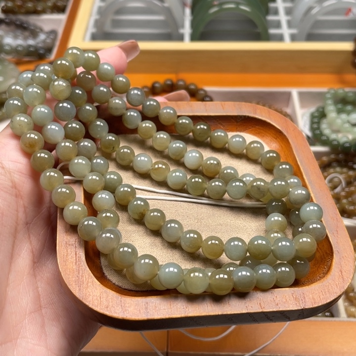 和田玉珠串8mm未镶嵌