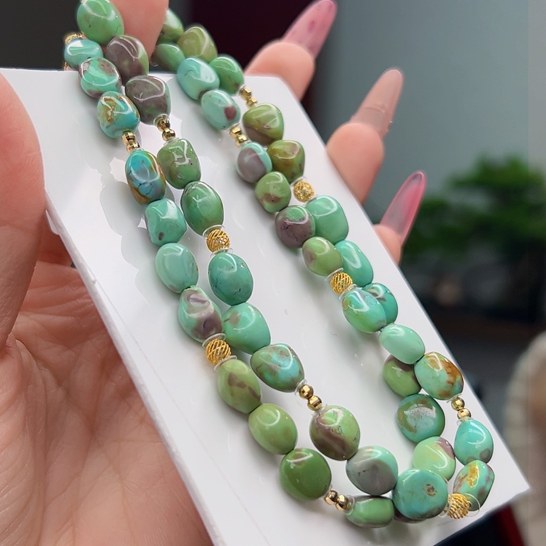 绿松石珠宝奇石18K金镶嵌