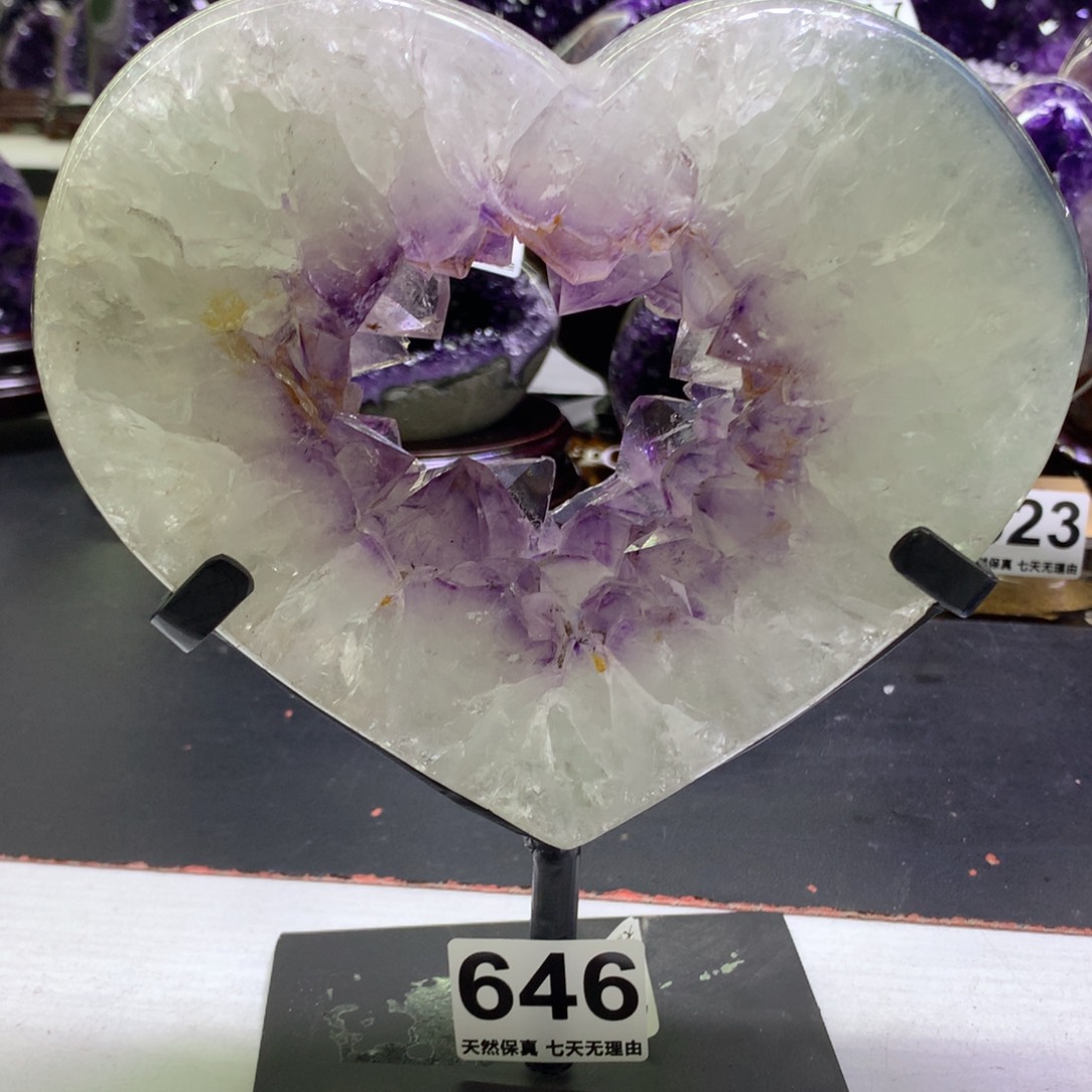 水晶摆件未镶嵌抛皮大牙爱心路路通