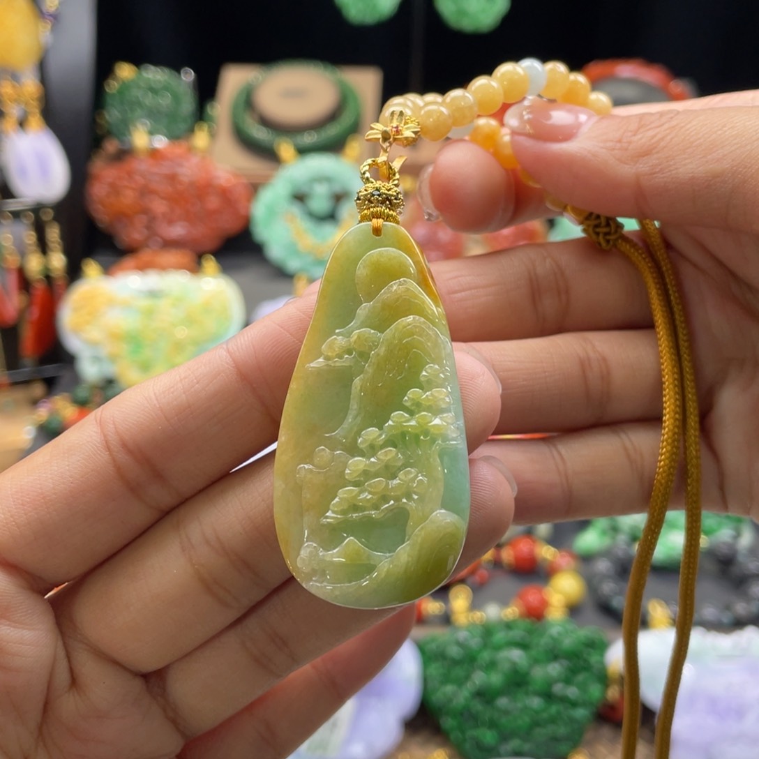 翡翠颈饰未镶嵌代编织