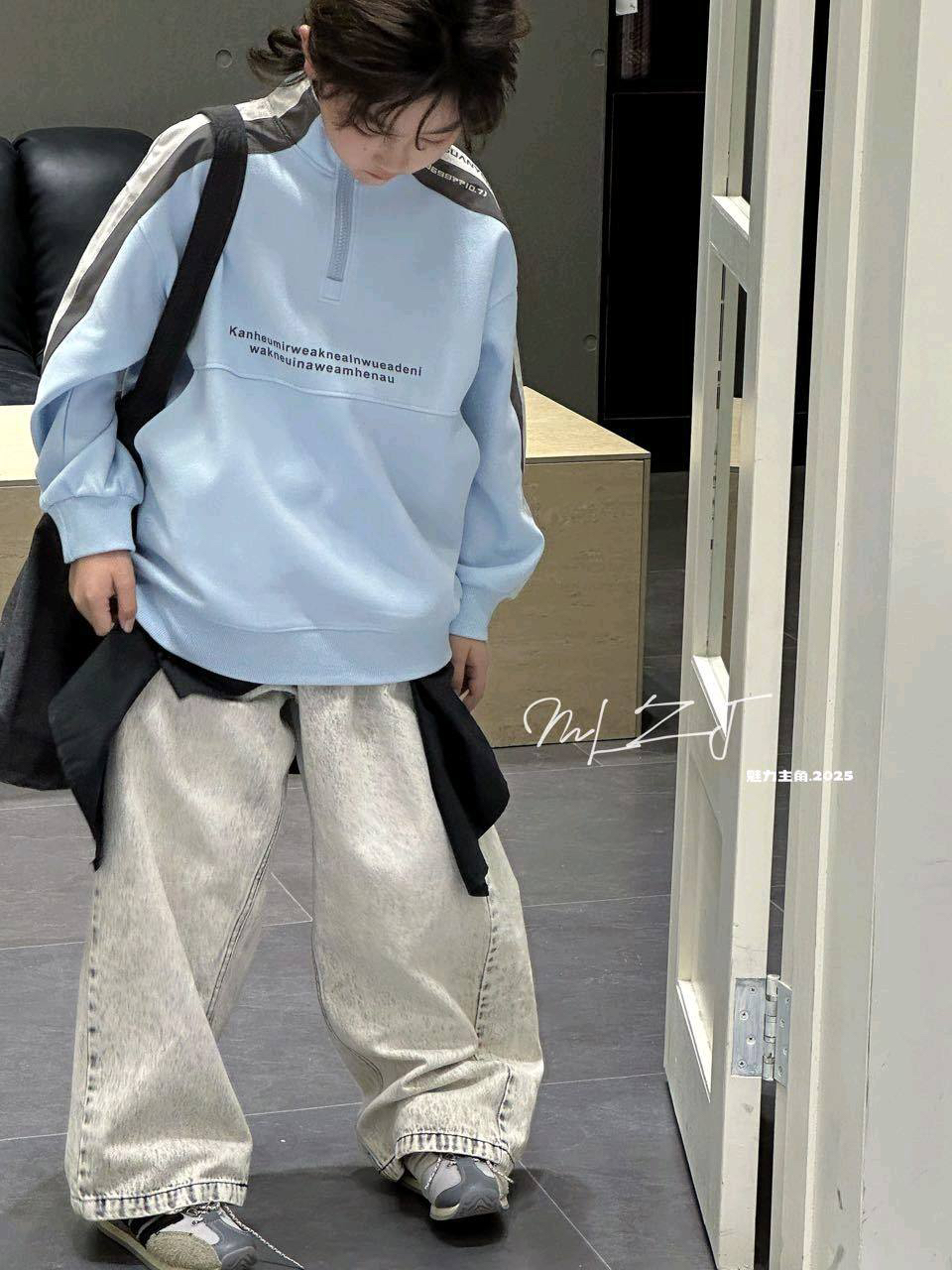 MMC童装儿童撞色拼接简约学院运动卫衣《非图片款》