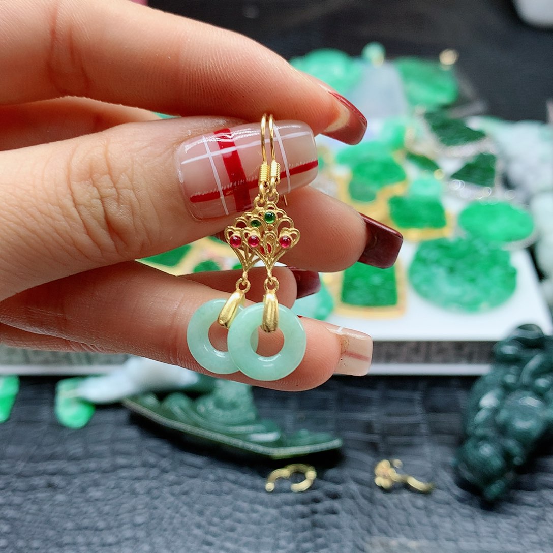 【闪购商品】翡翠耳饰银S925镶嵌，