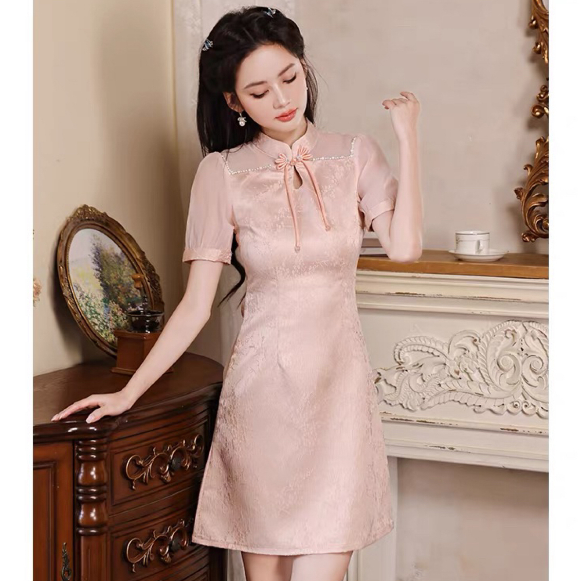 【2912 满目星河 粉色】显瘦气质修身优雅复古中国风旗袍