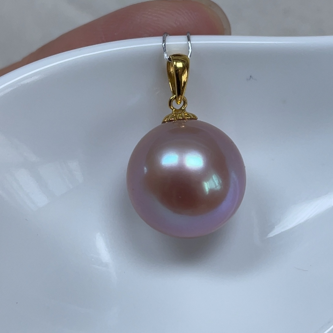 淡水珍珠颈饰18K金镶嵌14.1mm