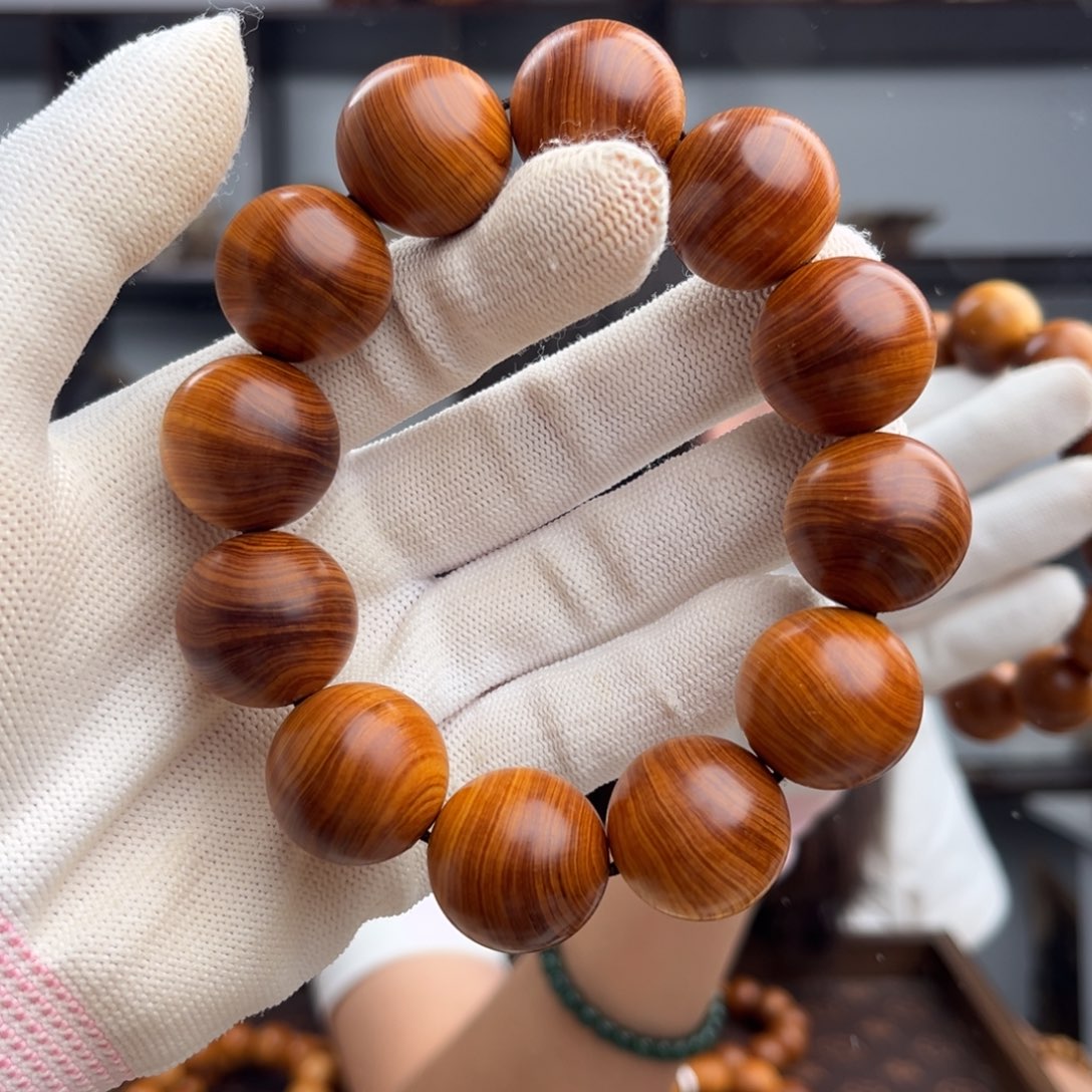 柏木（崖柏）手串/手链东*20红黑油乱纹虫香50.5咸甜