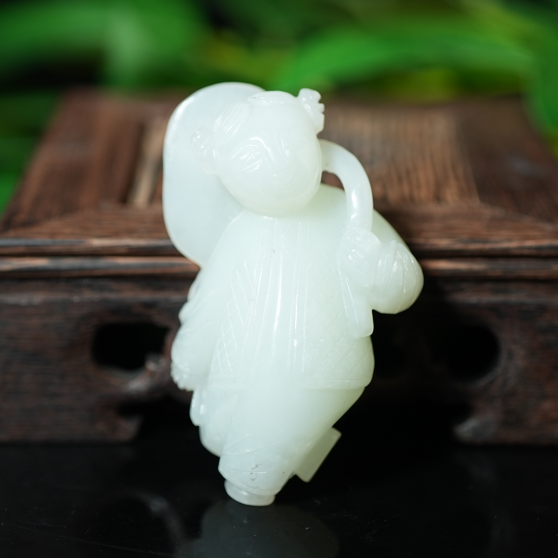 清代和田白玉童子摆件【华豫之门】NABZA241228117