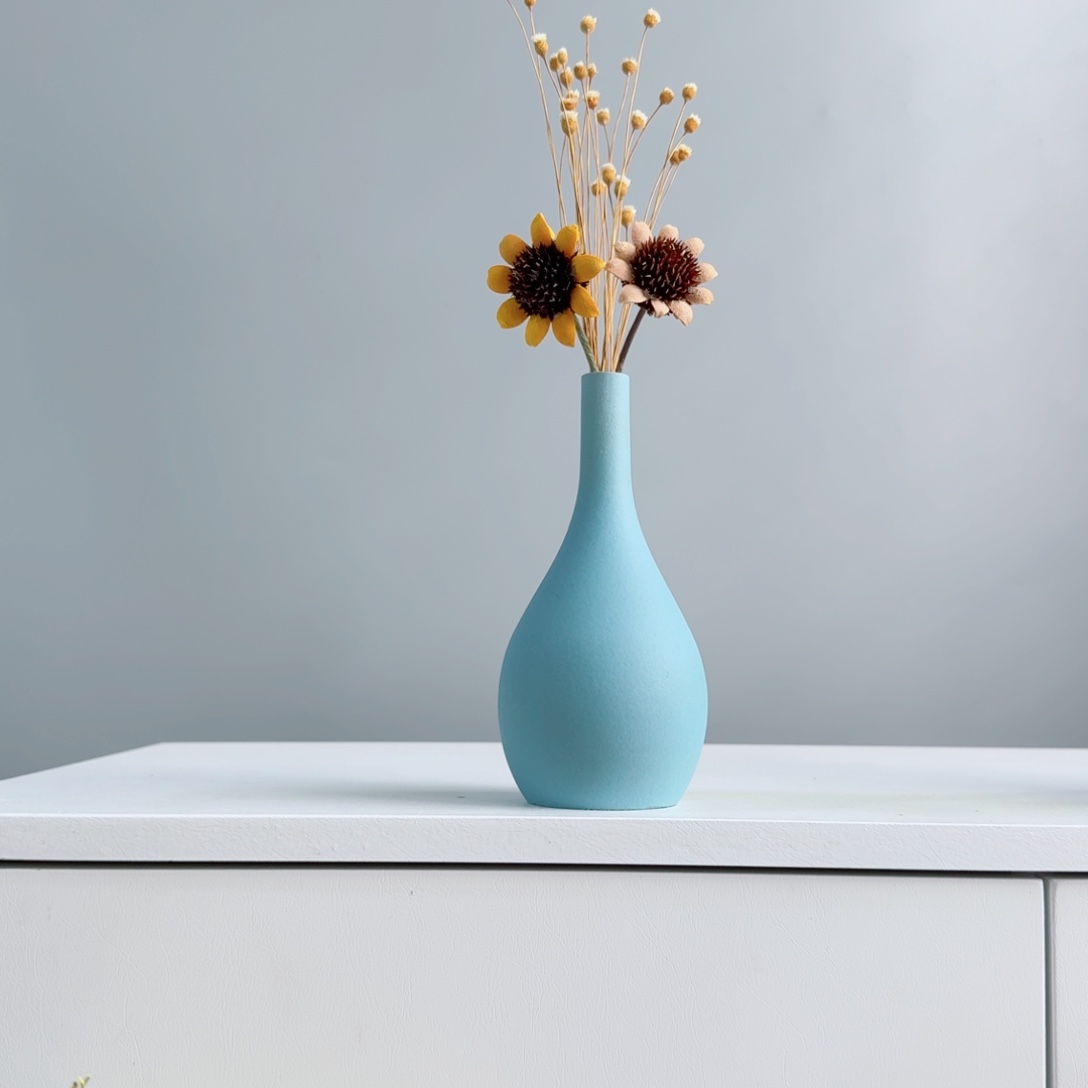 摆件陶瓷花瓶摆件含花总高约20-30cm