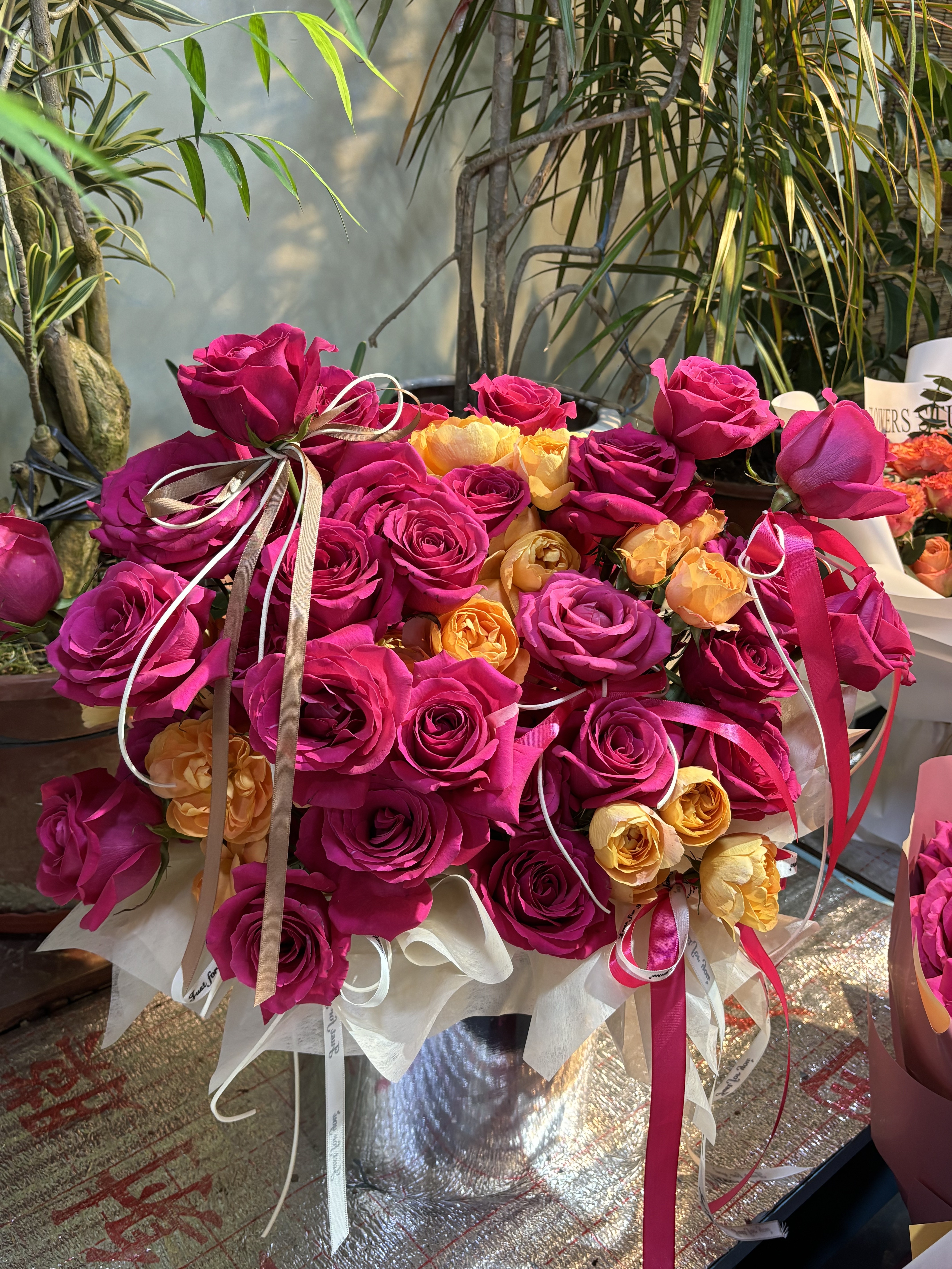 和满满的爱装个满怀花束